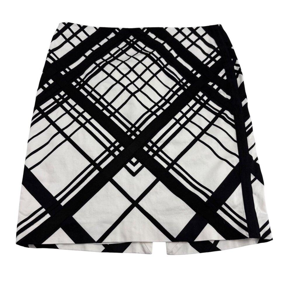 White House Black Market Womens‎ Skirt Size 8 Black & White Geometric Design